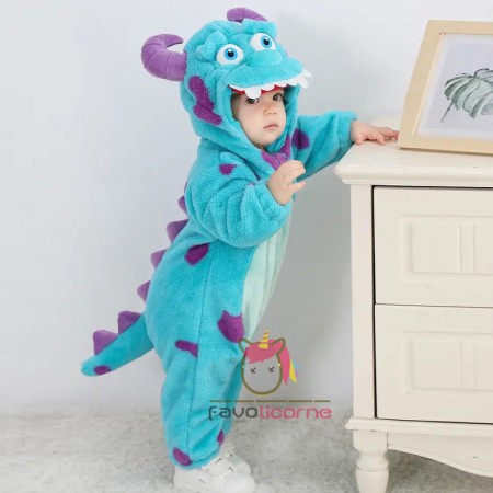 Costume de Sully pour bébé barboteuse grenouillère tenue mignonne de monstre d'Halloween pour tout-petit