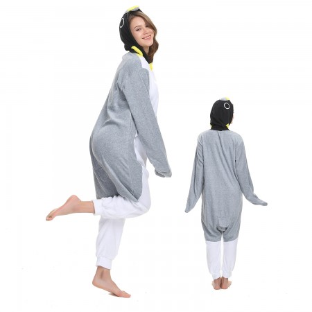Combinaison Pyjama Pingouin Gris Polaire 