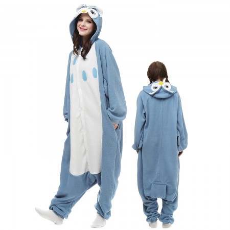 Combinaison Pyjama Hibou Bleue 