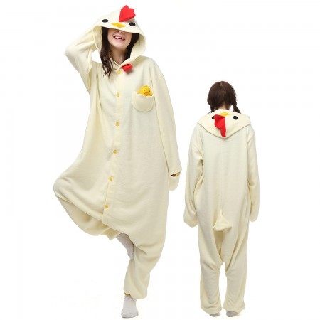 Combinaison Pyjama Coq Blanc Adulte