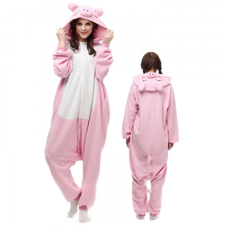 Combinaison Pyjama Cochon Rose Adulte