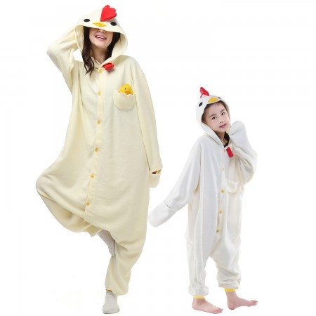Combinaison Pyjama Poulet blanc Adulte & Enfant
