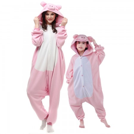 Combinaison Pyjama Cochon Rose Adulte & Enfant