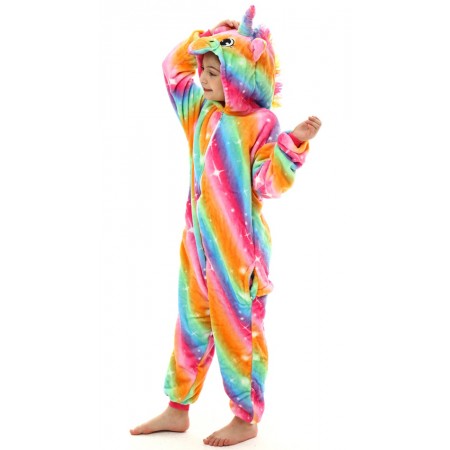 Déguisement licorne arc-en-ciel Onesie Cosplay Halloween pour filles