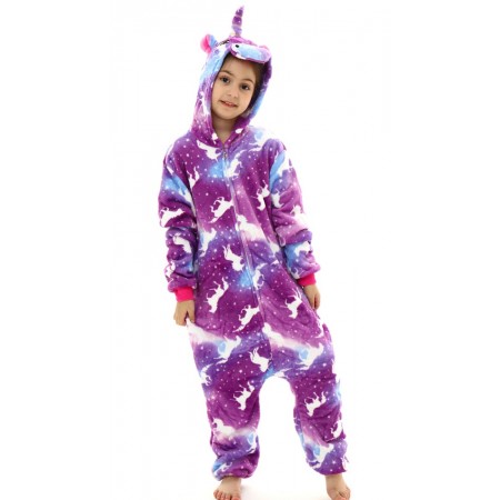 Déguisement licorne violette nocturne Onesie Cosplay Halloween pour filles