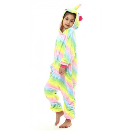 Déguisement licorne jaune étoilée Onesie Cosplay Halloween pour filles