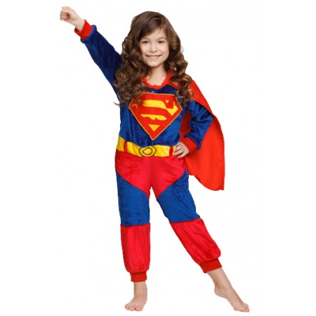 Pyjama Déguisement Superman Onesie pour enfants Halloween Tenue décontractée