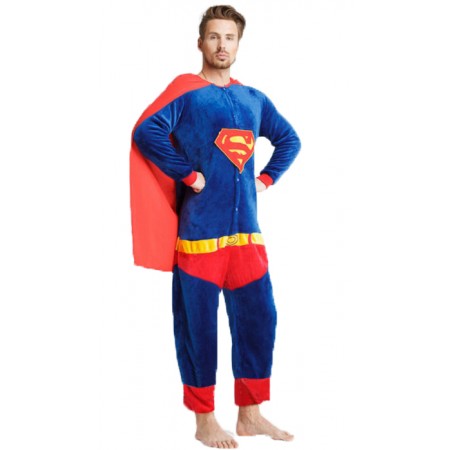 Pyjama Déguisement Superman Onesie pour adultes Halloween Tenue décontractée