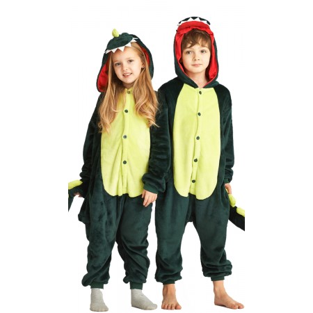 Pyjama Déguisement Dinosaure Onesie pour enfants Halloween Tenue décontractée