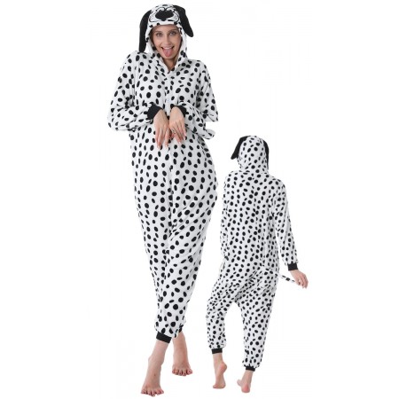 Pyjama Déguisement Dalmatien Onesie pour femmes Halloween Tenue décontractée