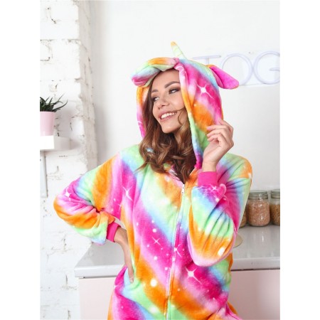 Pyjama Déguisement Étoile arc-en-ciel Licorne Onesie pour femmes