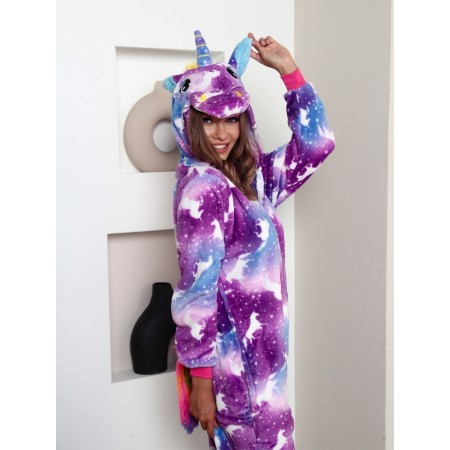 Pyjama Déguisement Nuit violette Licorne Onesie pour femmes