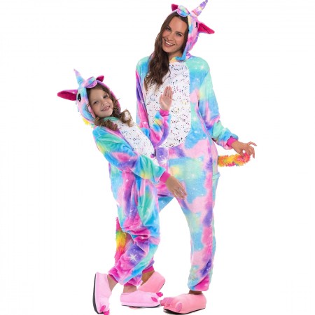 Pyjama Déguisement Shine Licorne Onesie pour mère et fille