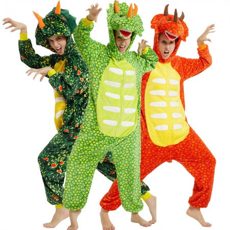 Pyjama Déguisement groupe Triceratops Dragon Onesie Cosplay Halloween