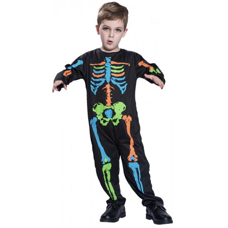 Déguisement squelette Onesie Cosplay pour garçons pour la fête d'Halloween