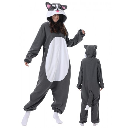 Déguisement husky Onesie pour adultes combinaison pyjama décontractée