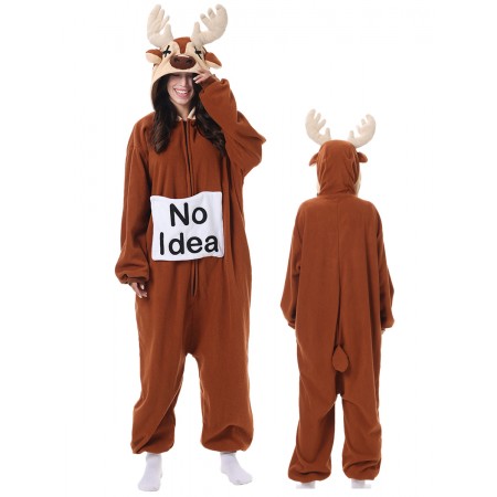 Déguisement Halloween pour adultes "No Idea" Onesie combinaison pyjama décontractée