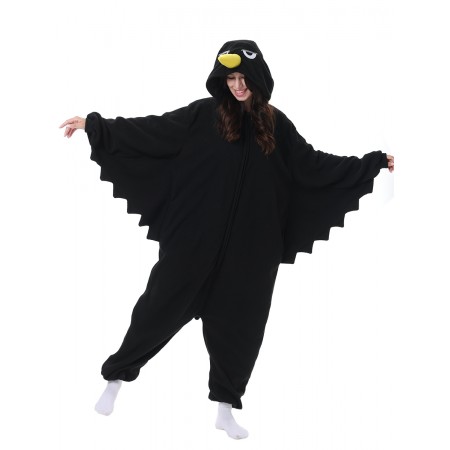 Déguisement corbeau Onesie pour adultes combinaison pyjama décontractée