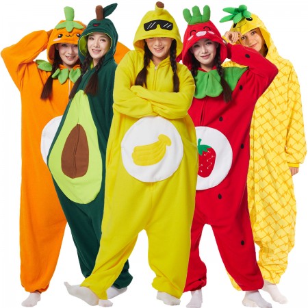 Déguisement groupe fruits pour Halloween Onesie combinaison pyjama décontractée