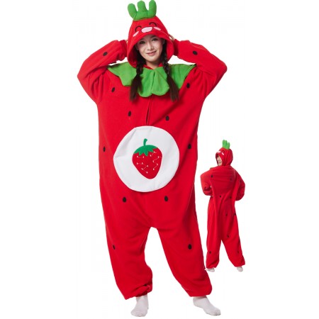Déguisement fraise Onesie pour adultes combinaison pyjama décontractée