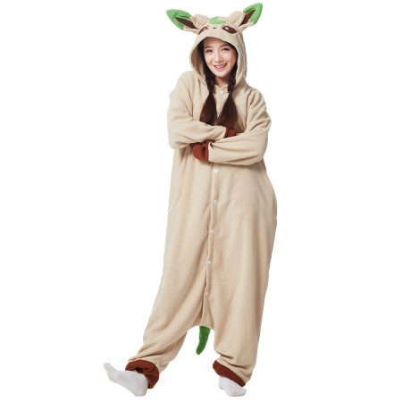 Déguisement Leafeon Onesie pour adultes combinaison pyjama décontractée