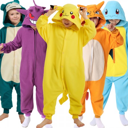 Pyjama Kigurumi Pokémon Pikachu & Gengar & Snorlax & Squirtle & Charizard pour enfants