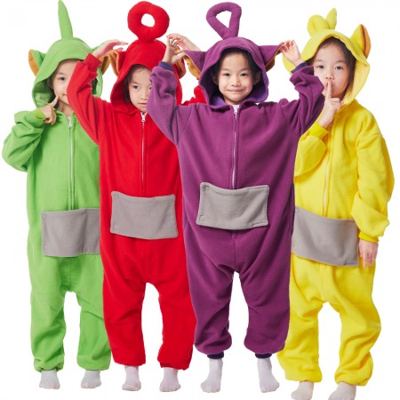 Déguisement Teletubbies Tinky-Winky & Laa-Laa & Dipsy & Po combinaison hiver pour les enfants