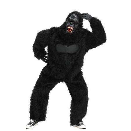 Costume de Gorille Noir Poilu Costume Cosplay Halloween