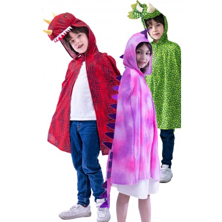 Cape de Dinosaure Pour Enfants Dinosaure Déguisement Cosplay Vêtements à Capuche