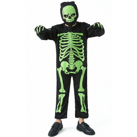 Combinaison Luminescente Costume Squelette Déguisement Squelette pour Enfants Halloween