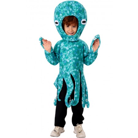 Costume Octopus Bleu pour Enfants Filles Garçons Tenue d'Halloween