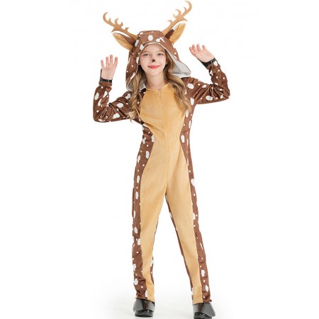 Costume de Cerf pour Adulte Onesie Renne Combinaison Pyjama