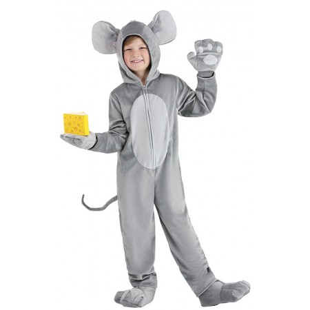 Onesie Souris pour Enfants Costume Animal Halloween Combinaison Gants Set de Couvertures pour Pieds