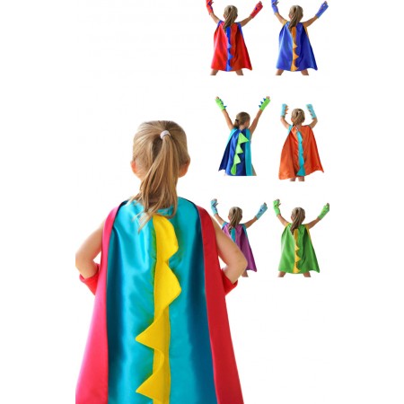 Cape de Dinosaure avec Gantelets Costume d’Halloween pour Filles Garçons