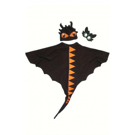 Ensemble Costume d’Halloween pour Enfants Cape Chapeau Masque de Dinosaure