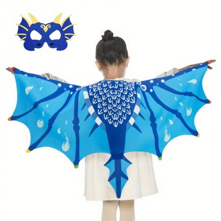 Ensemble Costume d’Halloween pour Enfants Ailes de Dinosaure Masque