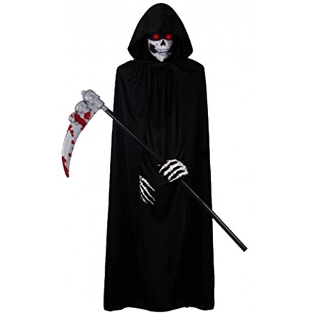 4 Pièces Ensemble de Costume de Faucheuse Adultes Costume d’Halloween