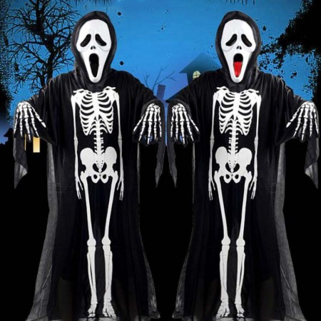 Costume Squelette pour Enfants Fantôme Cosplay Costumes d’Halloween