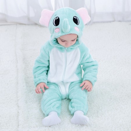 Pyjama Combinaison Éléphant Bleue Bébé Déguisement