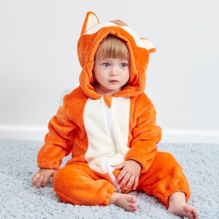 Pyjama Combinaison Renard Japonais Roux Bébé Déguisement