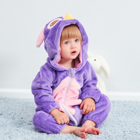 Pyjama Combinaison Hibou Violet Bébé Déguisement