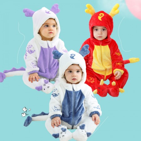 Pyjamas Cartoon pour Bébé Vêtements de Nuit Chauds avec Capuche