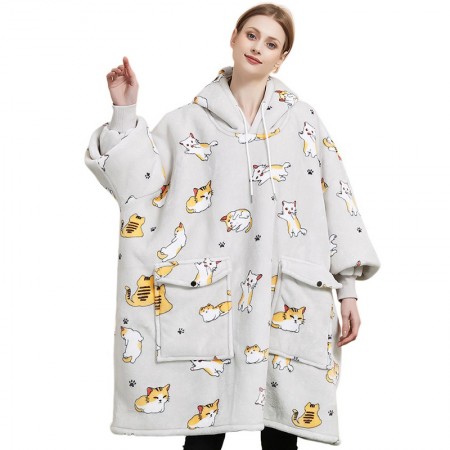 Couverture à capuche avec joli motif de chat sweat-shirt Plaid capuche