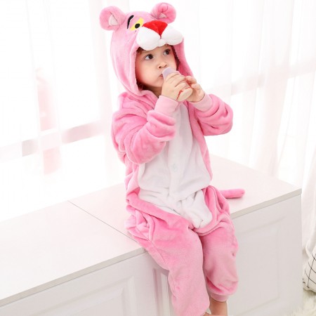 Combinaison Pyjama Enfants Rose Panther Capuche Garçon & Fille Déguisement Déguisement