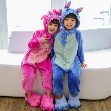 Combinaison Pyjama Enfants Stitch Capuche Garçon & Fille Déguisement Déguisement
