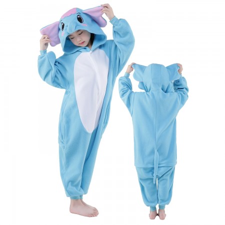 Combinaison Pyjama Enfant Éléphant Bleue Déguisement Déguisement