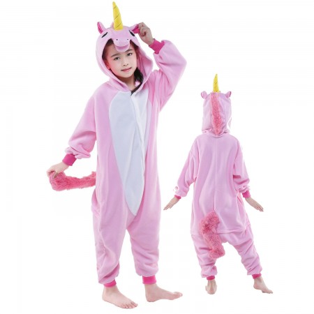 Combinaison Pyjama Enfant Rose Licorne Garçon & Fille Déguisement Déguisement