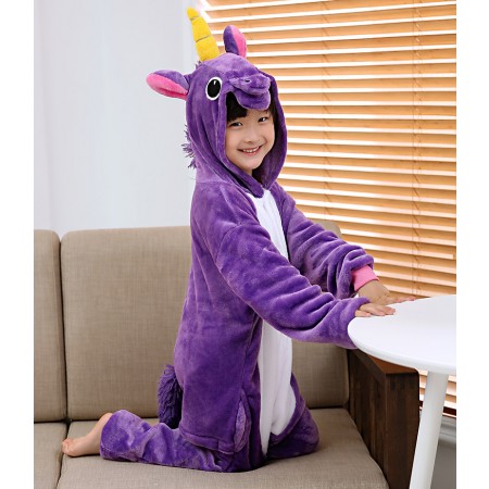 Combinaison Pyjama Enfant Violet Licorne Déguisement Déguisement