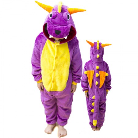 Combinaison Pyjama Enfant Violet Dragon Déguisement Déguisement