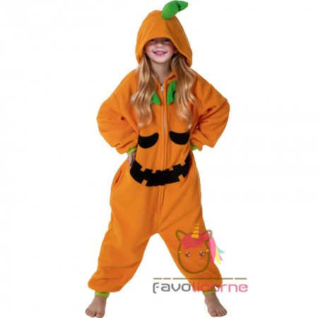 Combinaison de cosplay citrouille d'Halloween pour enfants tenue mignonne de costume